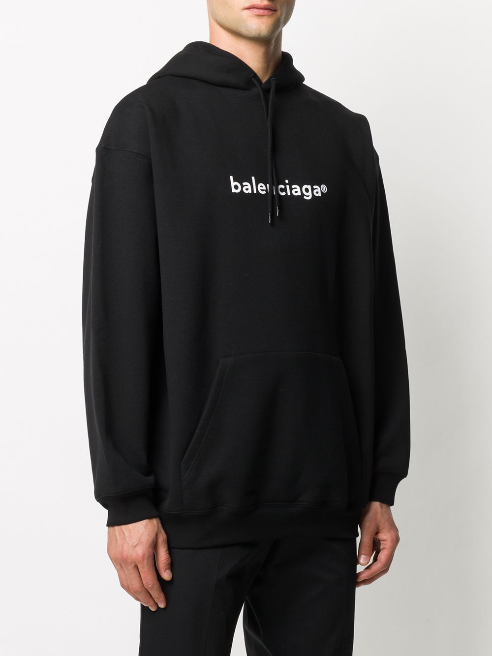 BALENCIAGA Copyright Logo Hoodie Black - MAISONDEFASHION.COM