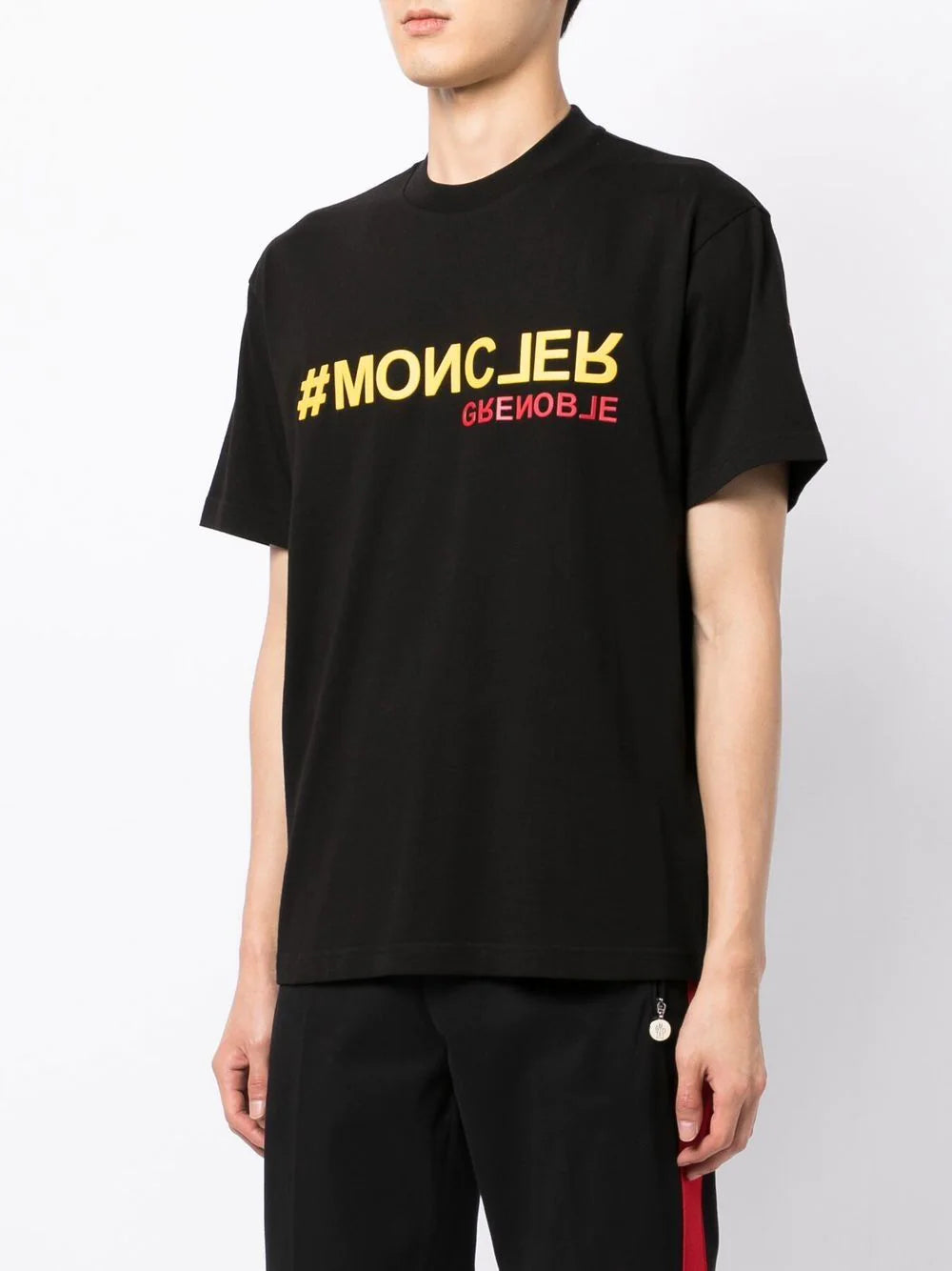 MONCLER GRENOBLE Hashtag Logo Print T-Shirt Black/Yellow