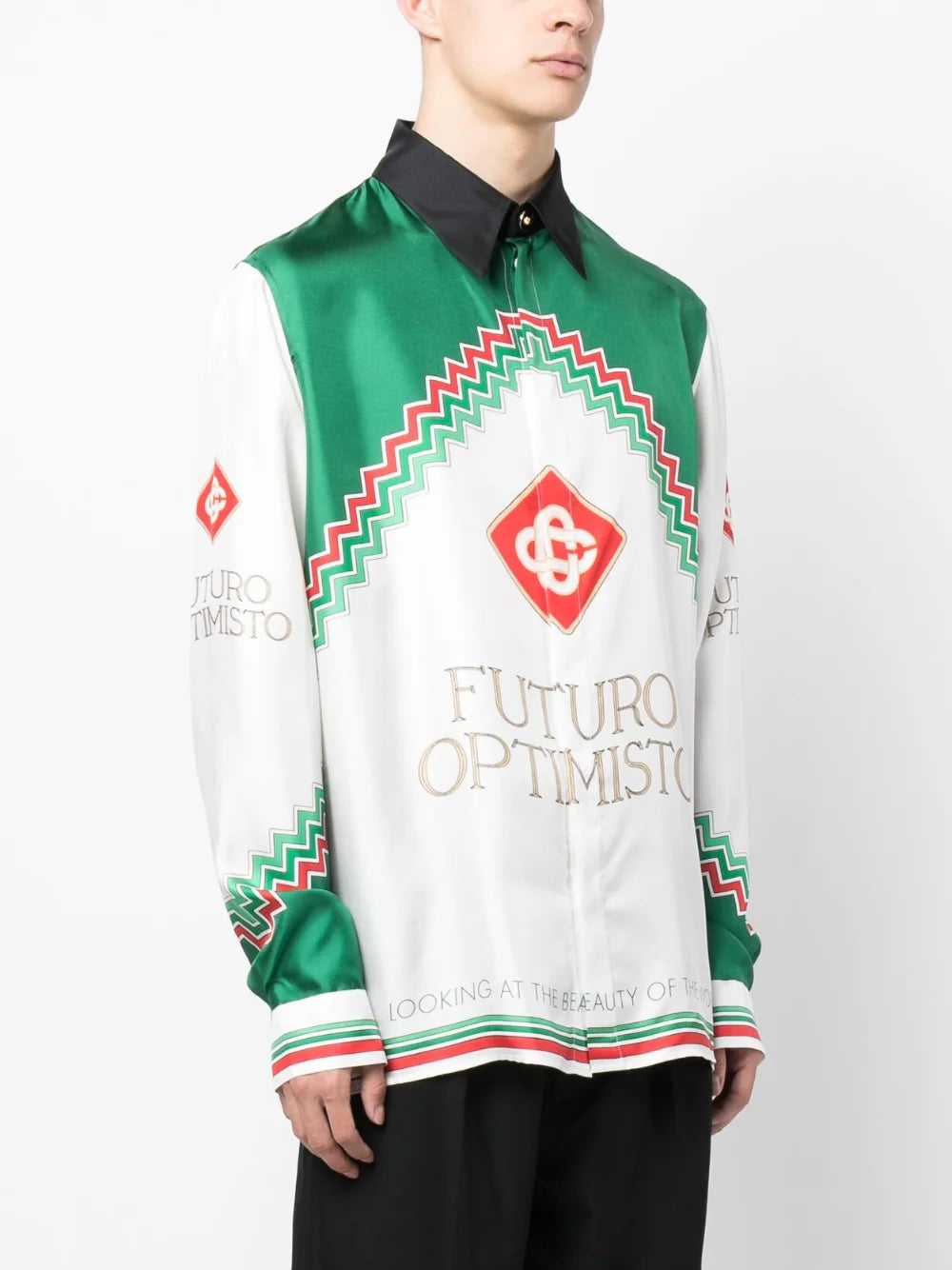CASABLANCA Futuro Optimisto Silk Shirt Multi – MAISONDEFASHION.COM