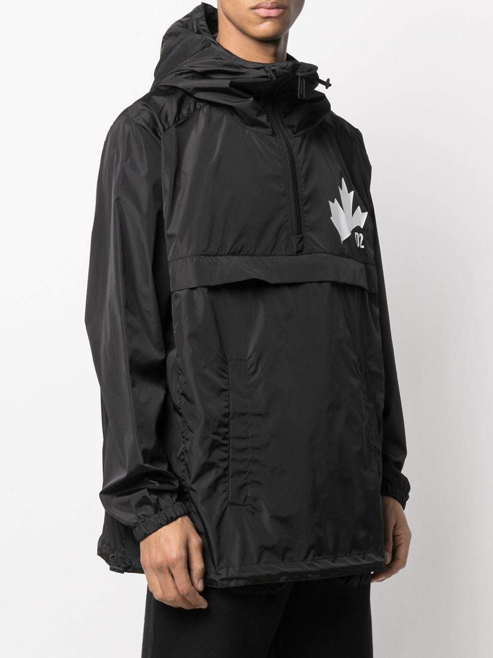 DSQUARED2 Logo Print Half Zip Jacket Black – MAISONDEFASHION.COM