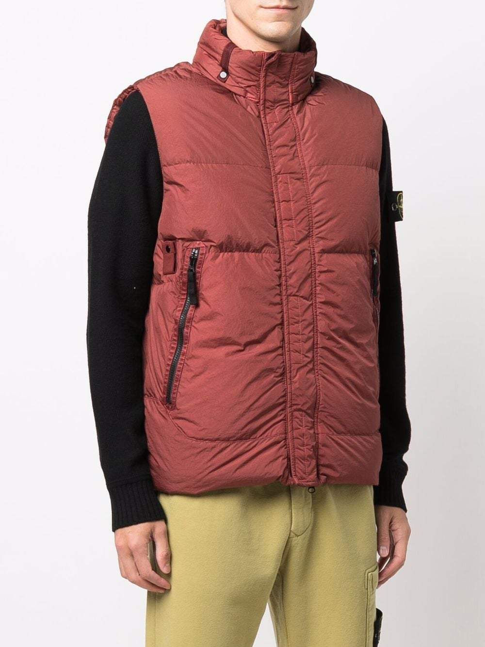 STONE ISLAND Padded Gilet Red – - Main Image