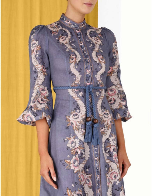 ZIMMERMANN WOMEN Vitali Long Billow Dress Blue Rose – MAISONDEFASHION.COM