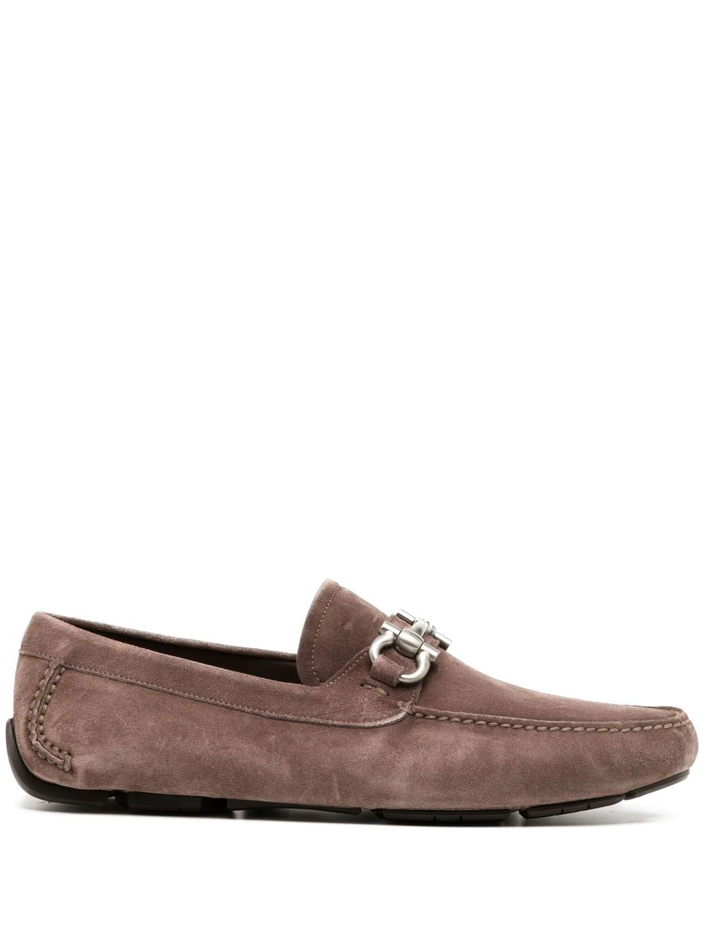 SALVATORE FERRAGAMO Gancini Suede Loafers Brown  display picture 2