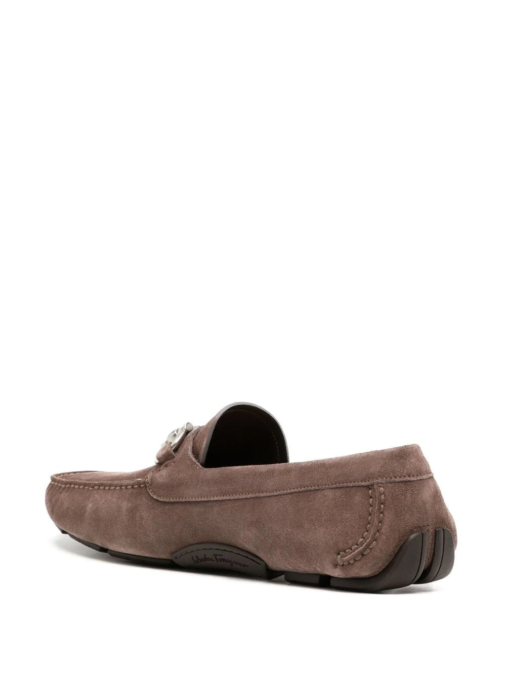 SALVATORE FERRAGAMO Gancini Suede Loafers Brown – MAISONDEFASHION.COM