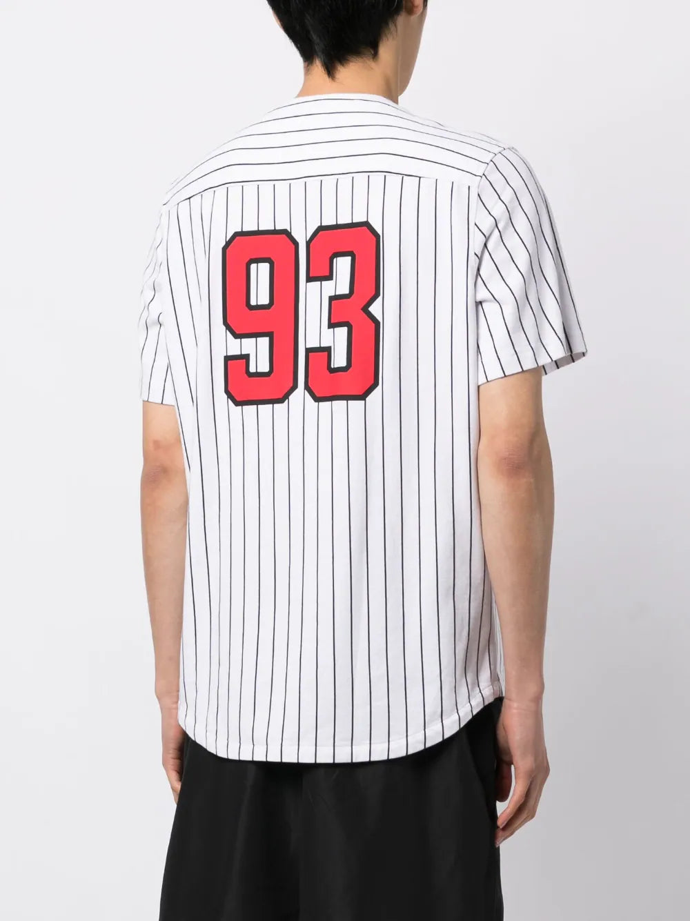 HUGO Striped Baseball T-Shirt Open White - MAISONDEFASHION.COM