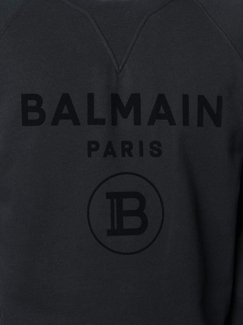 ☆Balmain/バルマン Paris Logo Raglan Sweat/クルーネックスウェット RH11679I052/M /060 BALMAIN Paris Logo a PARIS sweater