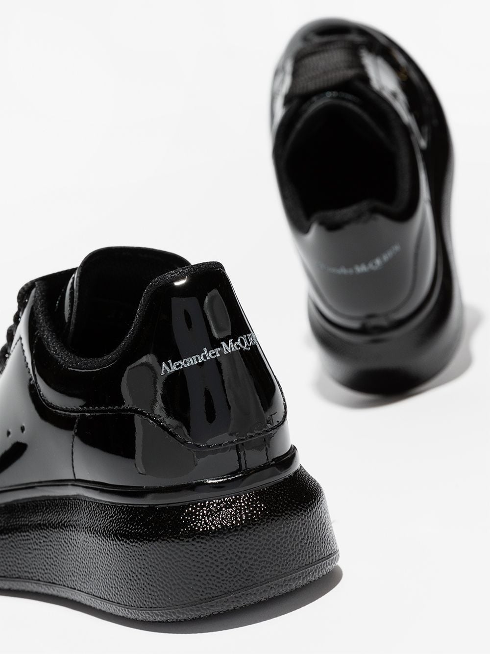 ALEXANDER MCQUEEN KIDS Oversized Sole Sneakers Gloss Black - MAISONDEFASHION.COM
