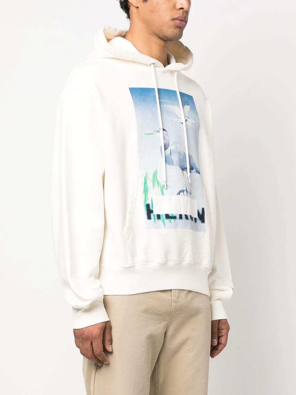 HERON PRESTON Censored Heron Hoodie White/Light Blue