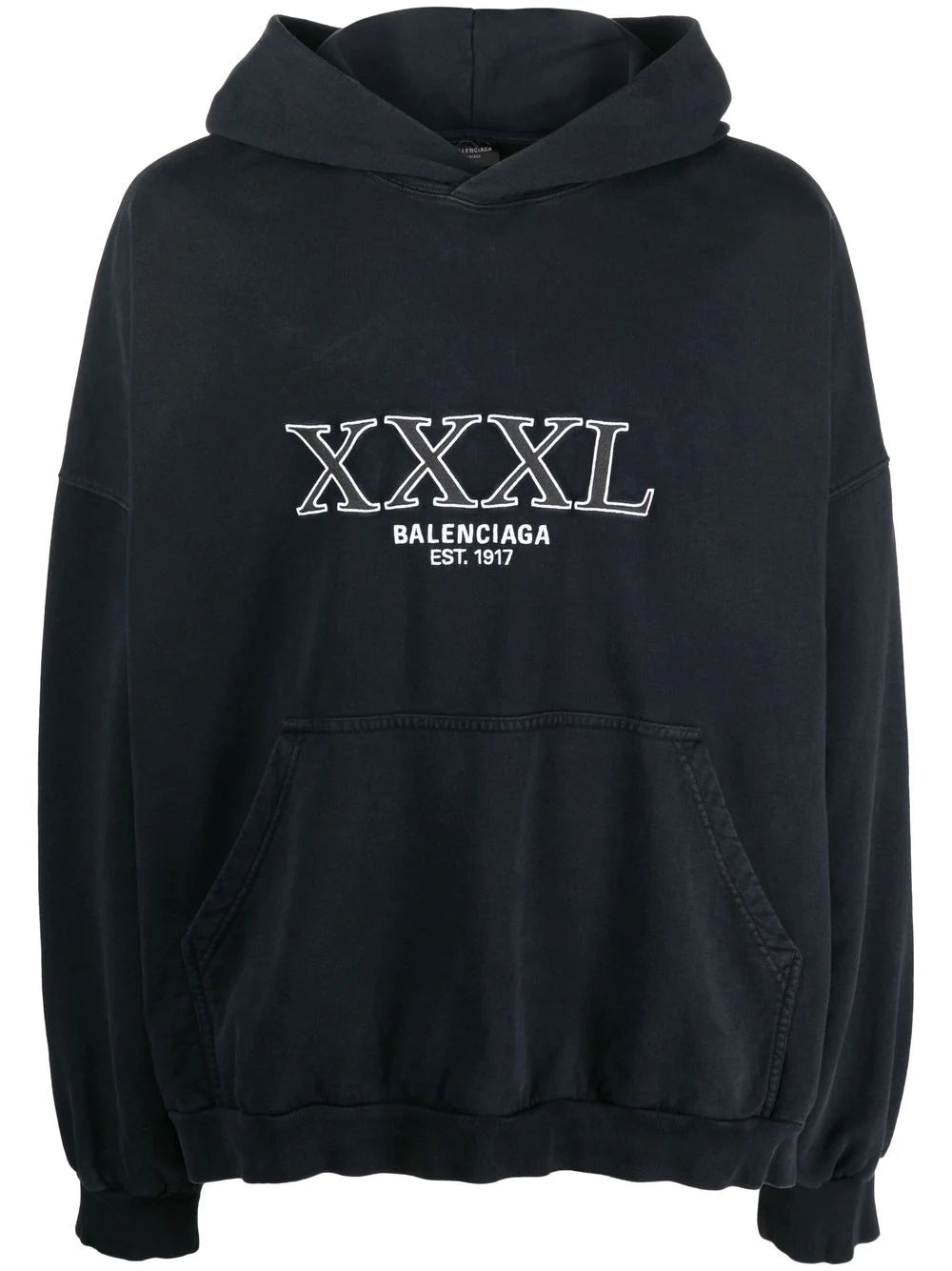 BALENCIAGA UNISEX XXXL Oversized Cotton Hoodie Black
