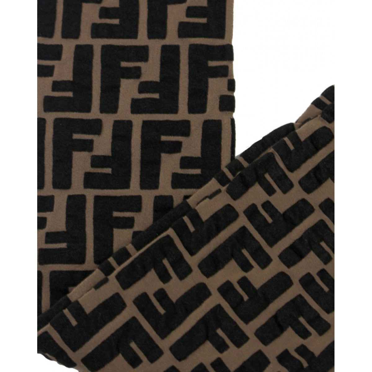 FENDI KIDS FF Logo Tights Brown - MAISONDEFASHION.COM