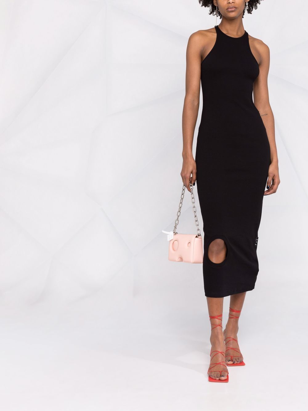 OFF-WHITE WOMEN Cut-out Fitted Midi Dress Black – MAISONDEFASHION.COM