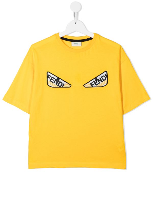 FENDI モンスター柄 子供用Tシャツ FENDI KIDS monster eye patch t-shirt yellow | Fendi Kids