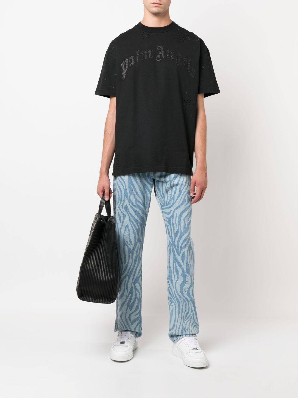 PALM ANGELS Logo-print T-shirt Black - MAISONDEFASHION.COM