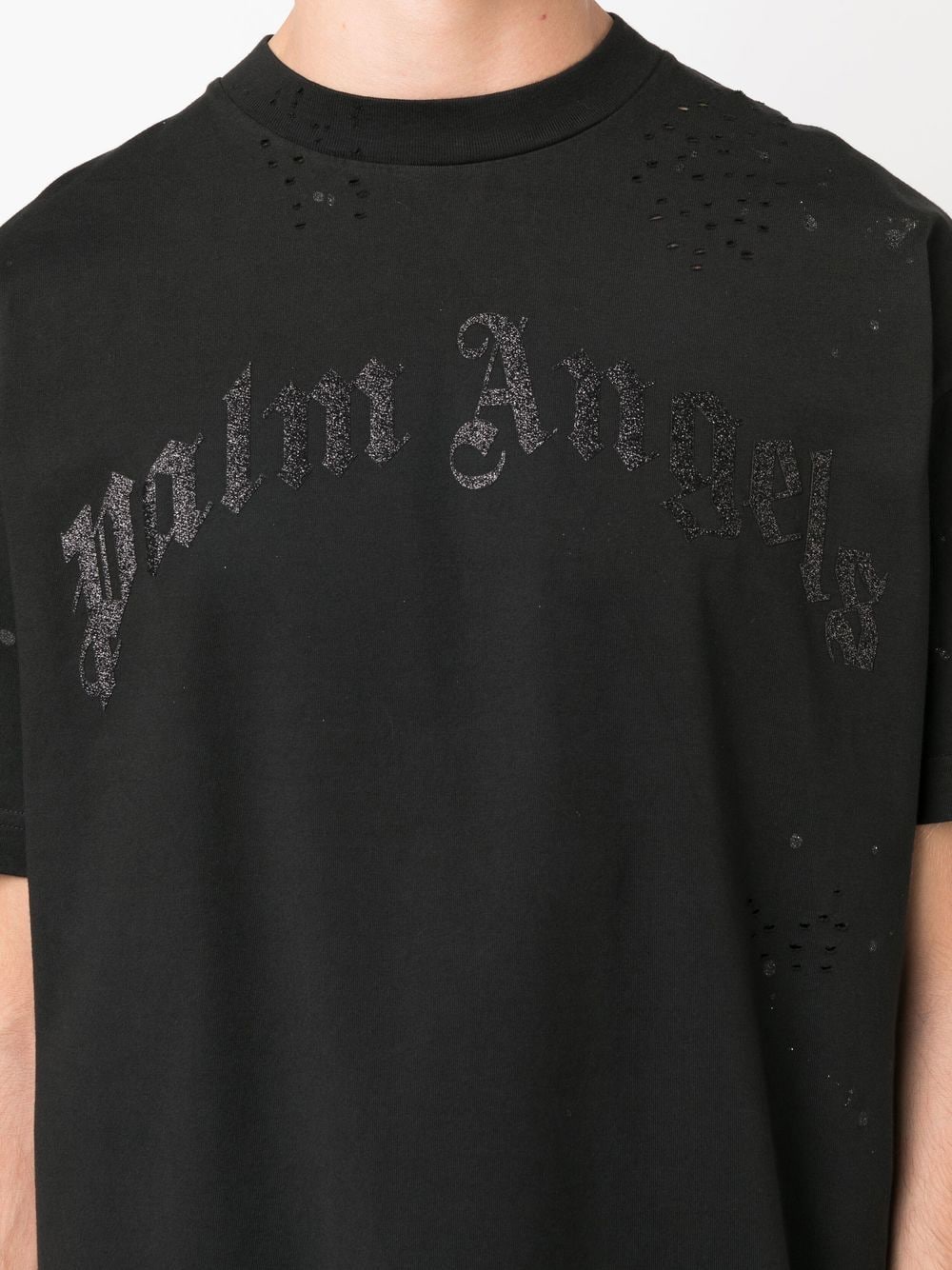 PALM ANGELS Logo-print T-shirt Black - MAISONDEFASHION.COM