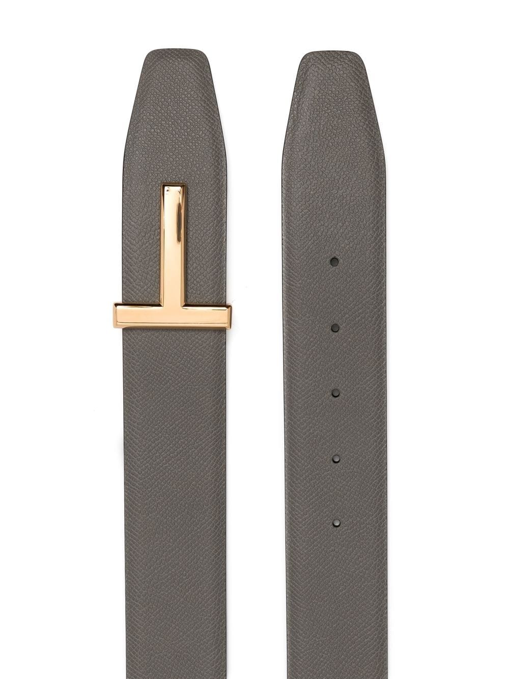 TOM FORD Logo-buckle Leather Belt Grey – MAISONDEFASHION.COM