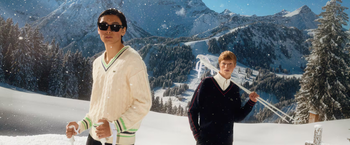 lacoste models skiing in lacoste