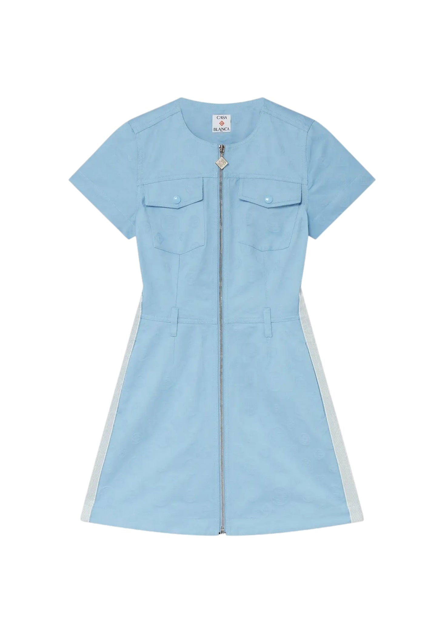 CASABLANCA WOMEN Monogram Dress Blue - MAISONDEFASHION.COM