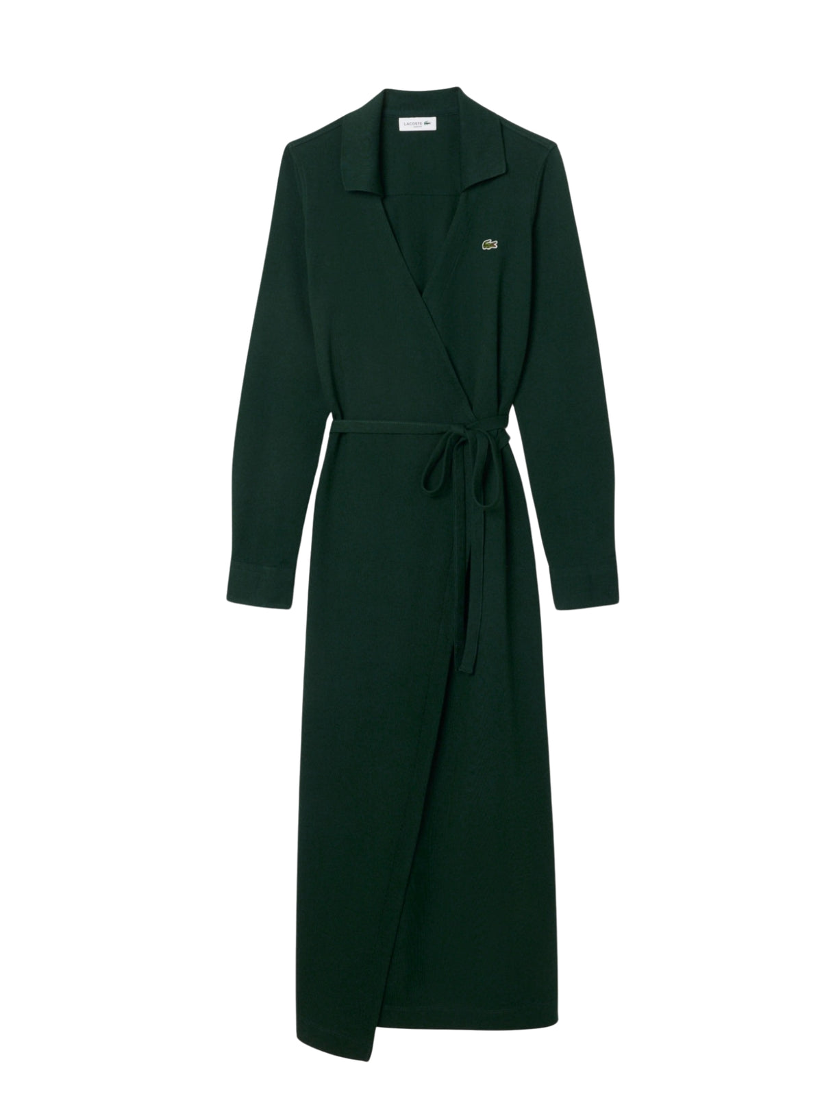 LACOSTE WOMEN Stretch Mini Piqué Wrap Polo Dress Sinople Green