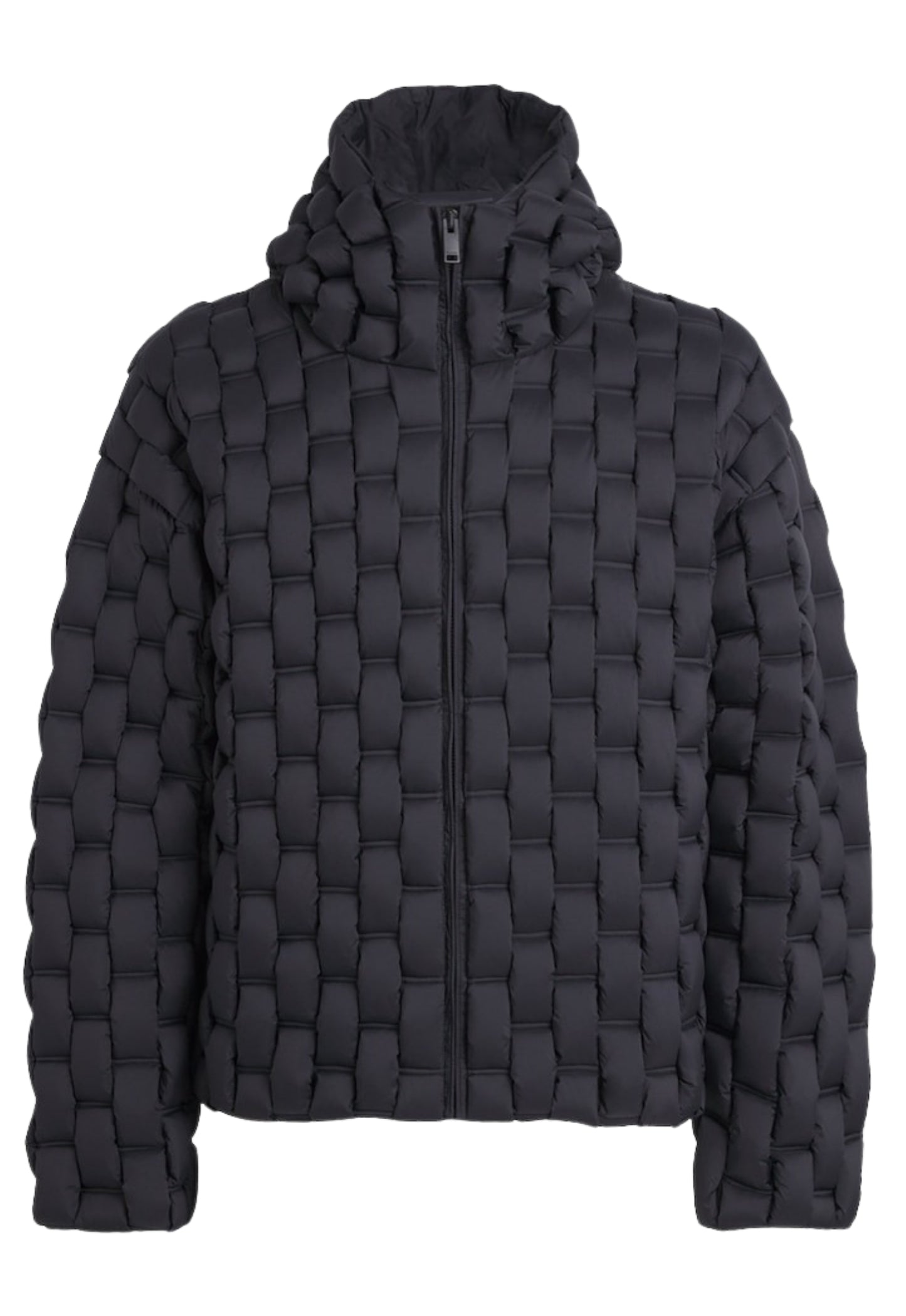 RAXXY 3D Down-Filled Woven Puffer Piumino Parka Coat Jacket Black - MAISONDEFASHION.COM