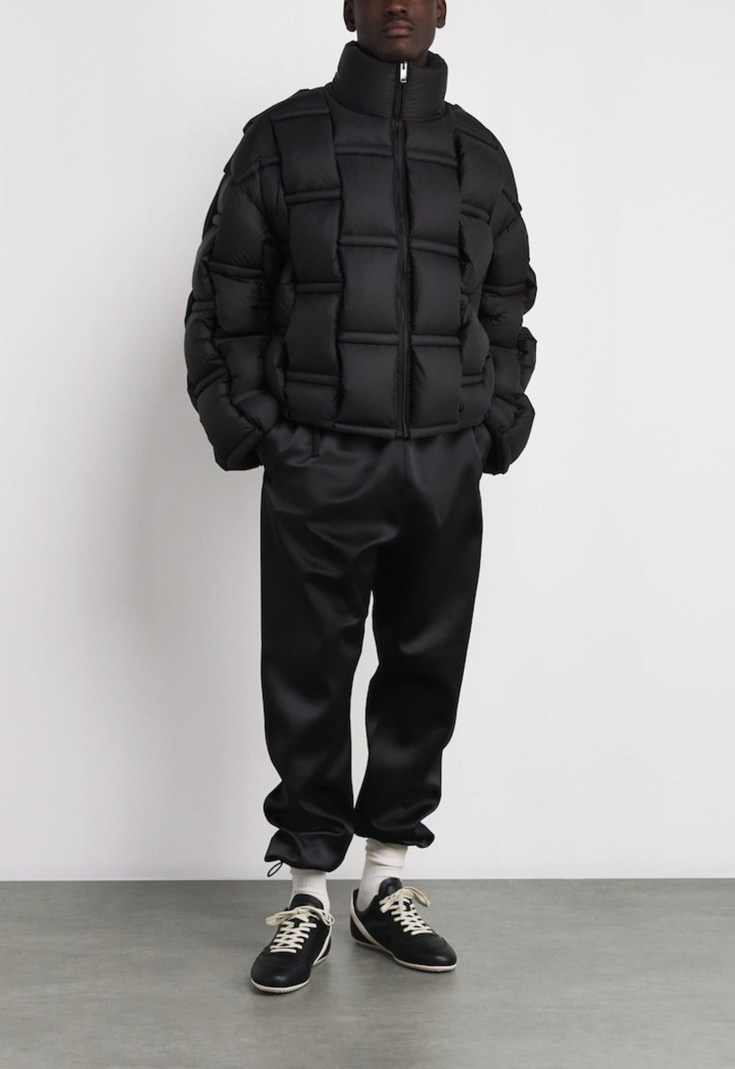 RAXXY 3D Down-Filled Angular Puffer Geometric Padded Jacket Black - MAISONDEFASHION.COM