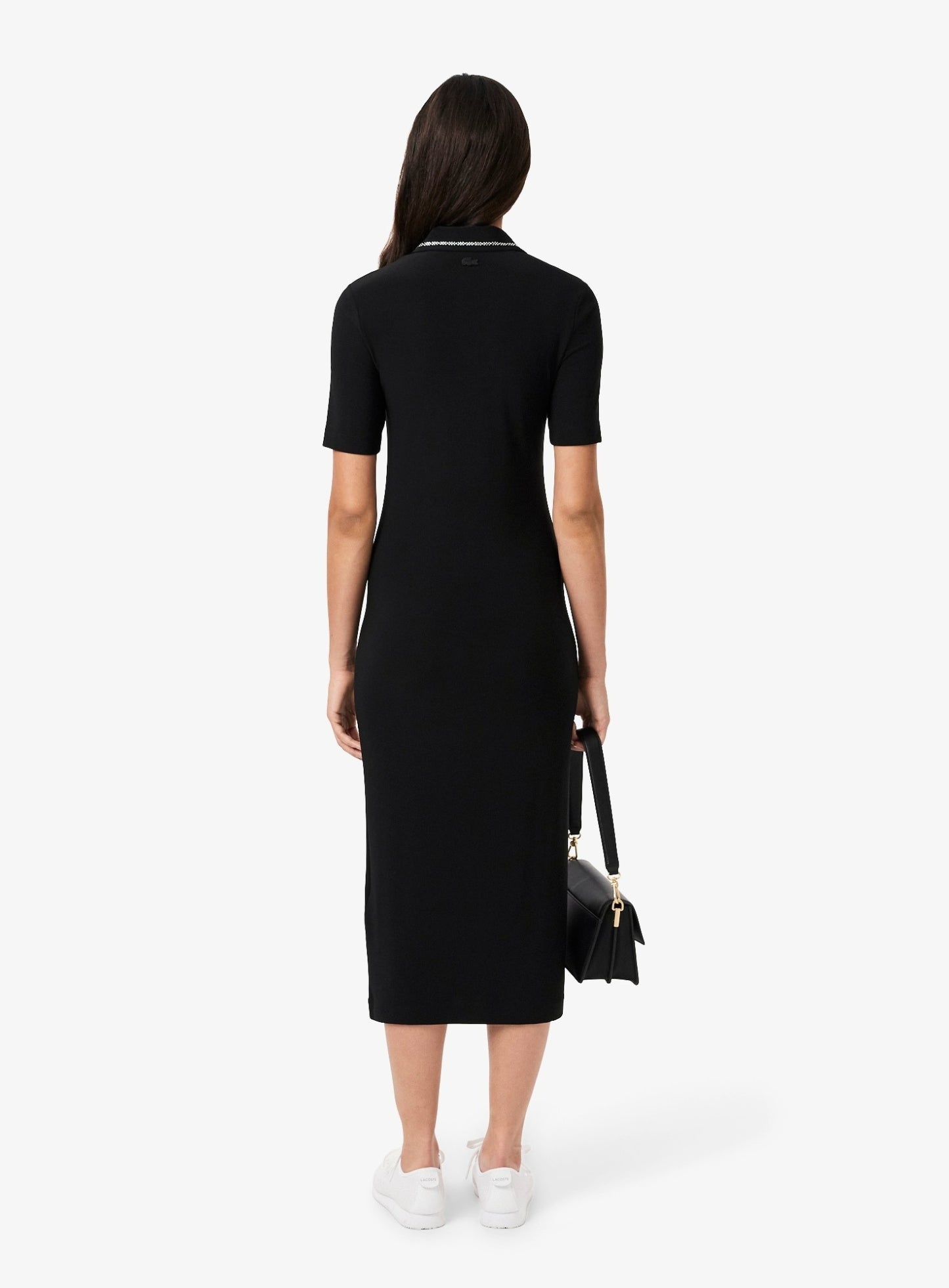 LACOSTE WOMEN Slim Fit Diamanté Crocodile Polo Collar Dress Black –  MAISONDEFASHION.COM
