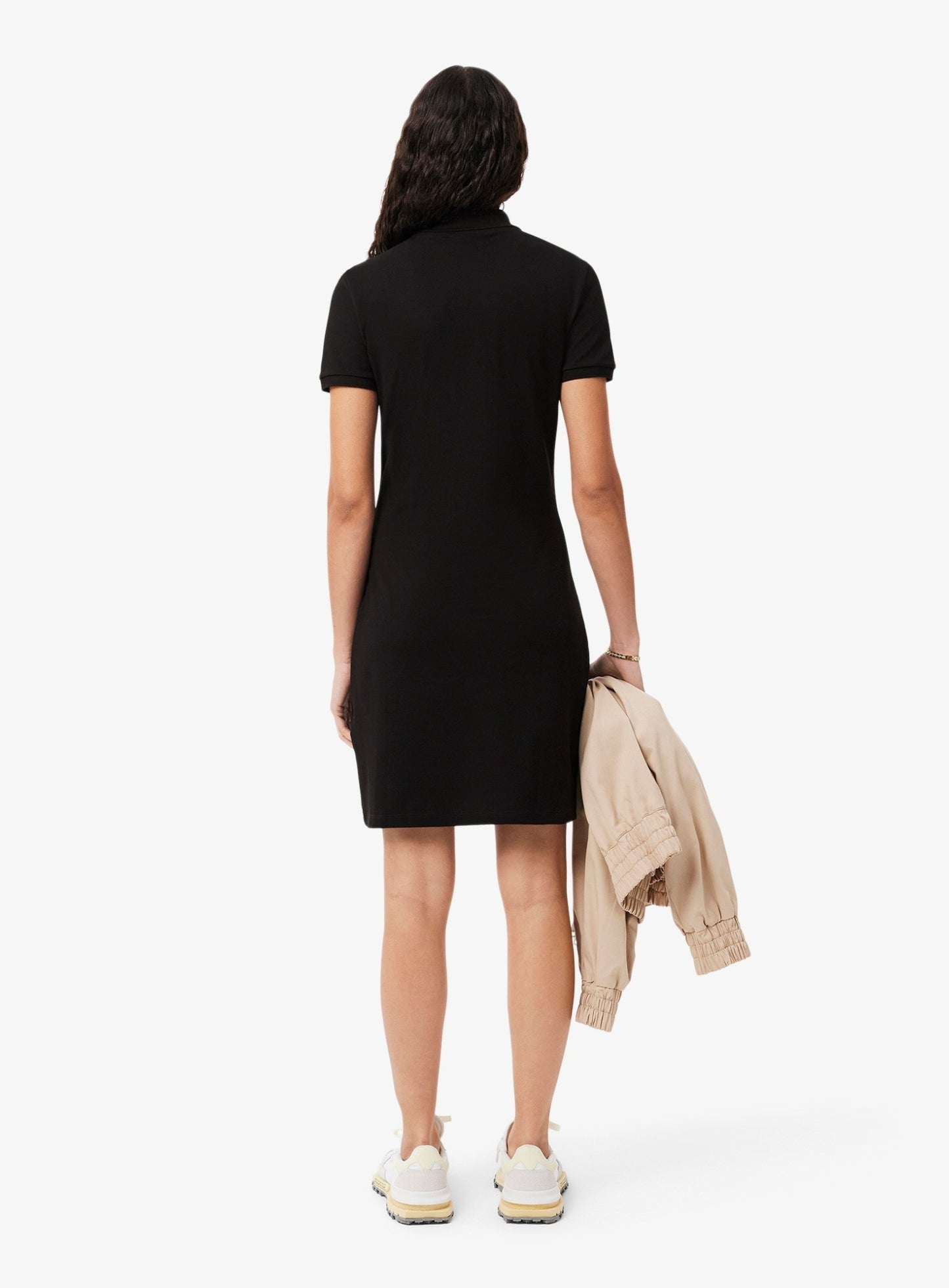 LACOSTE WOMEN Slim Fit Stretch Piqu Polo Dress Black MAISONDEFASHION.COM LACOSTE WOMEN Slim Fit Stretch Piqu Polo Dress Black MAISONDEFASHION.COM