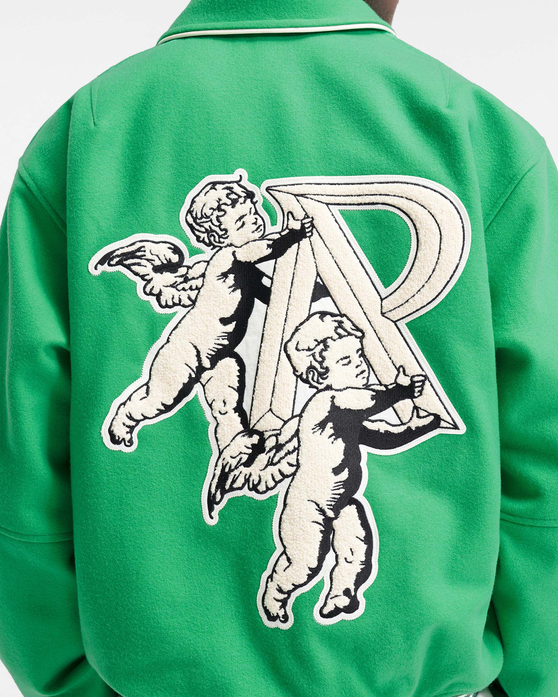 新品☆LIBERE VARSITY JACKET グリーン 刺繍 マリア（LIBERE