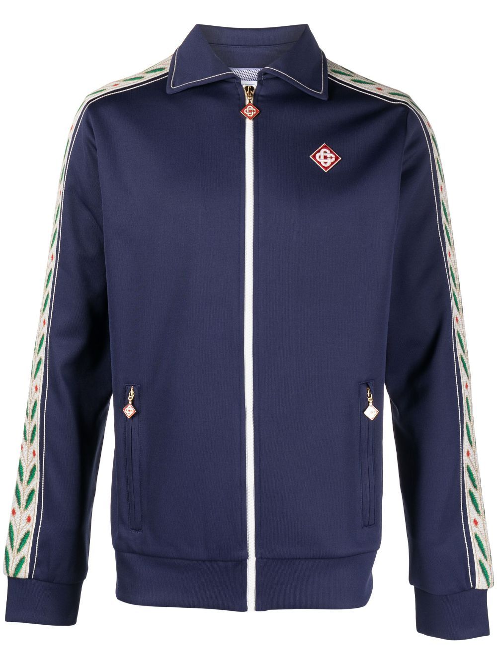 CASABLANCA Laurel Tricot Track Top Navy – MAISONDEFASHION.COM