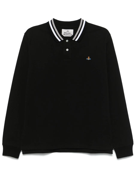 VIVIENNE WESTWOOD Logo Embroidered Long-sleeve Polo Shirt