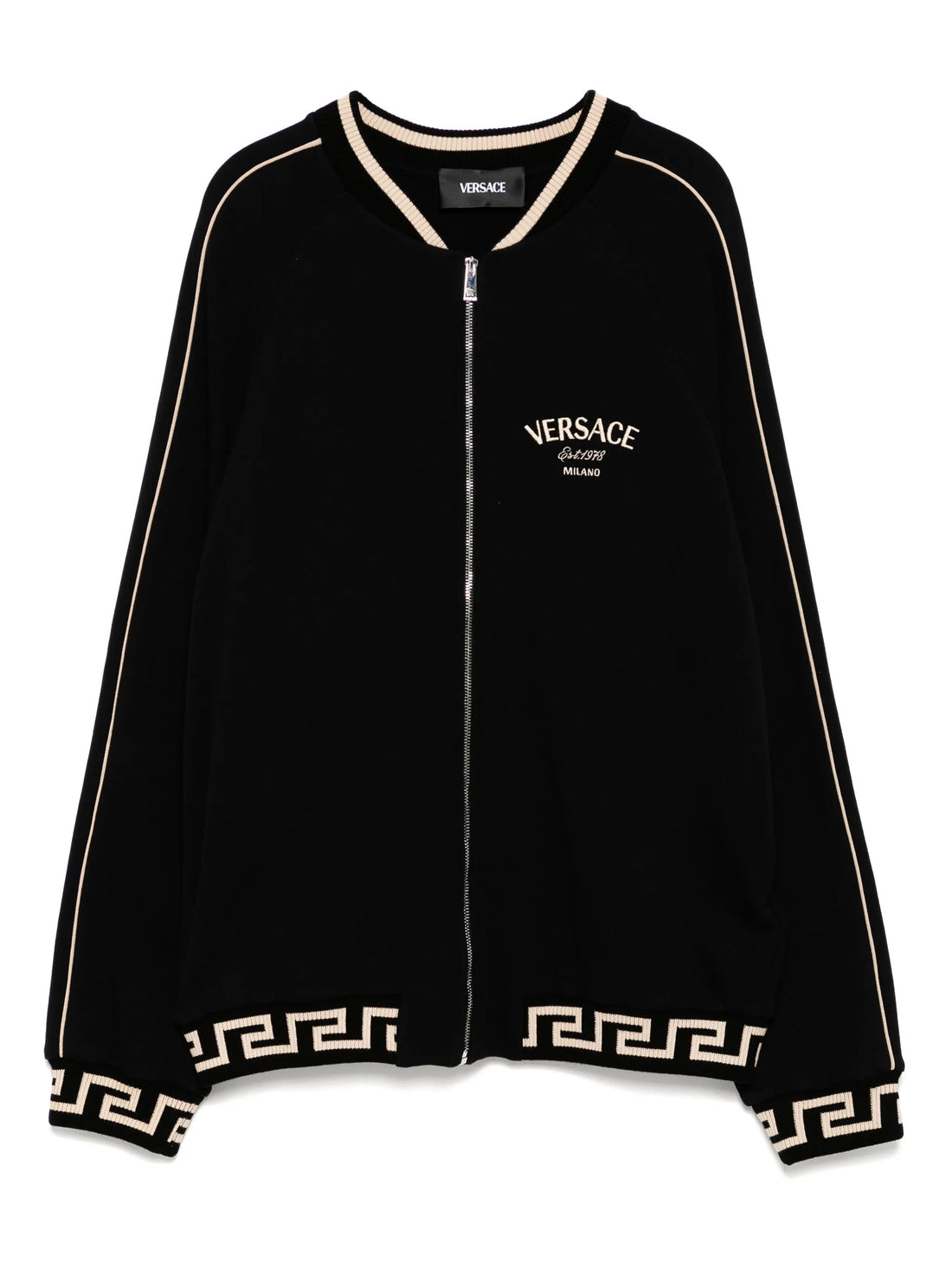 VERSACE KIDS Boys Studded Medusa Kids Zip Sweatshirt Black - MAISONDEFASHION.COM