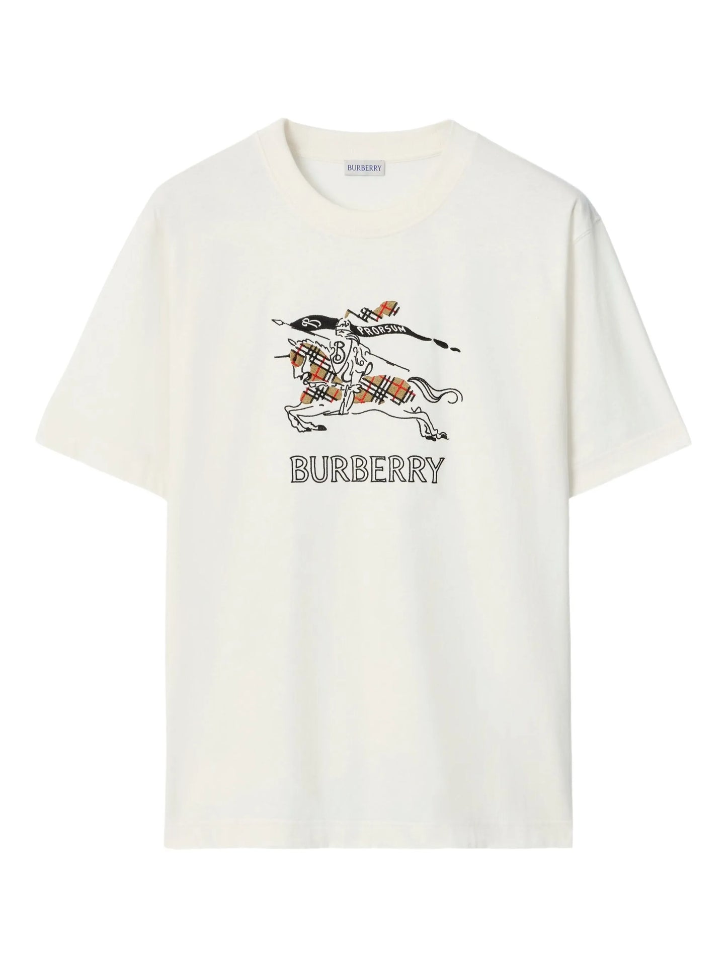 BURBERRY EKD Sketch Cotton T-shirt Chalk White - MAISONDEFASHION.COM