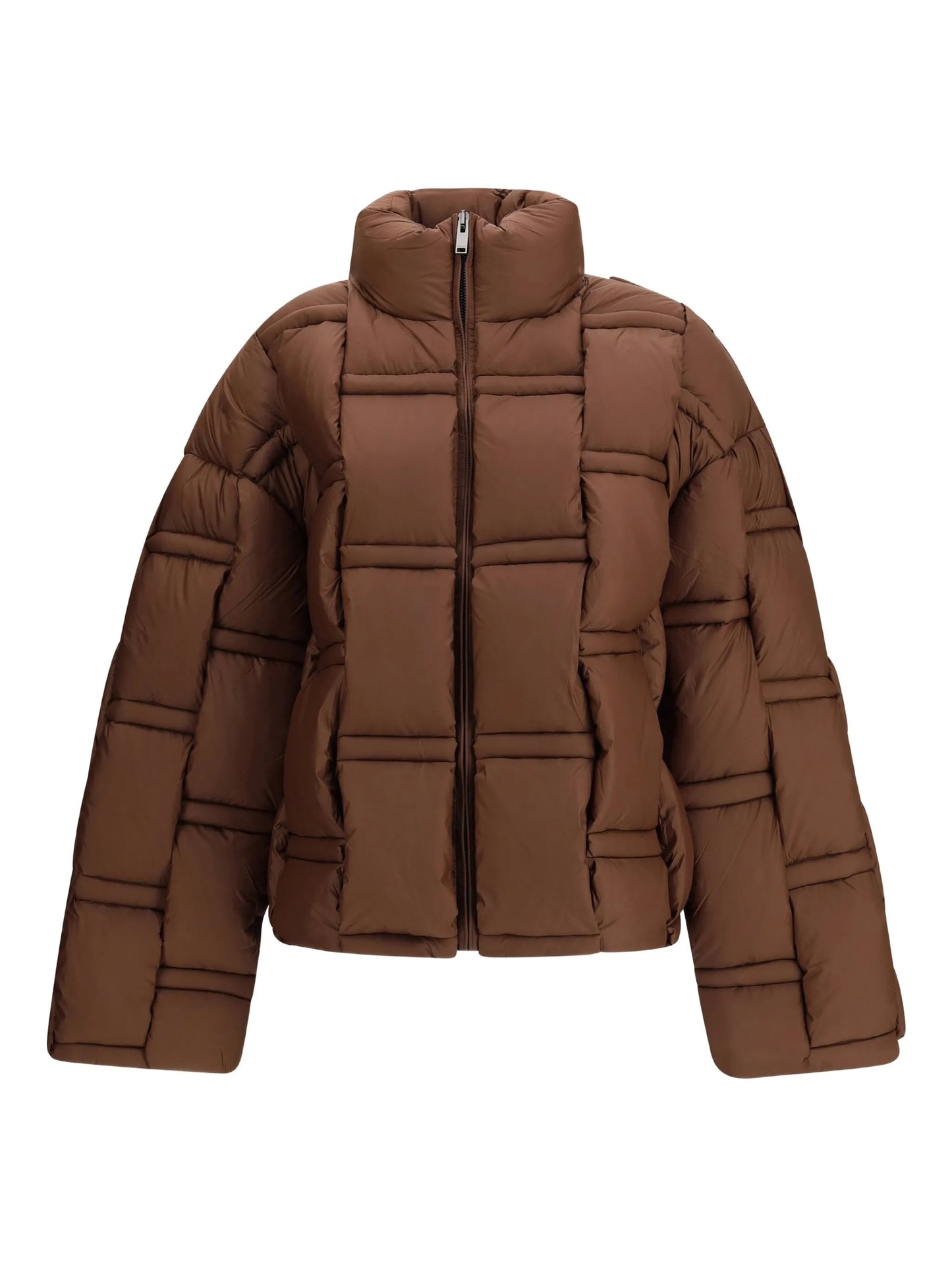 RAXXY WOMEN Padded-zip Puffer Jacket Dark Brown - MAISONDEFASHION.COM