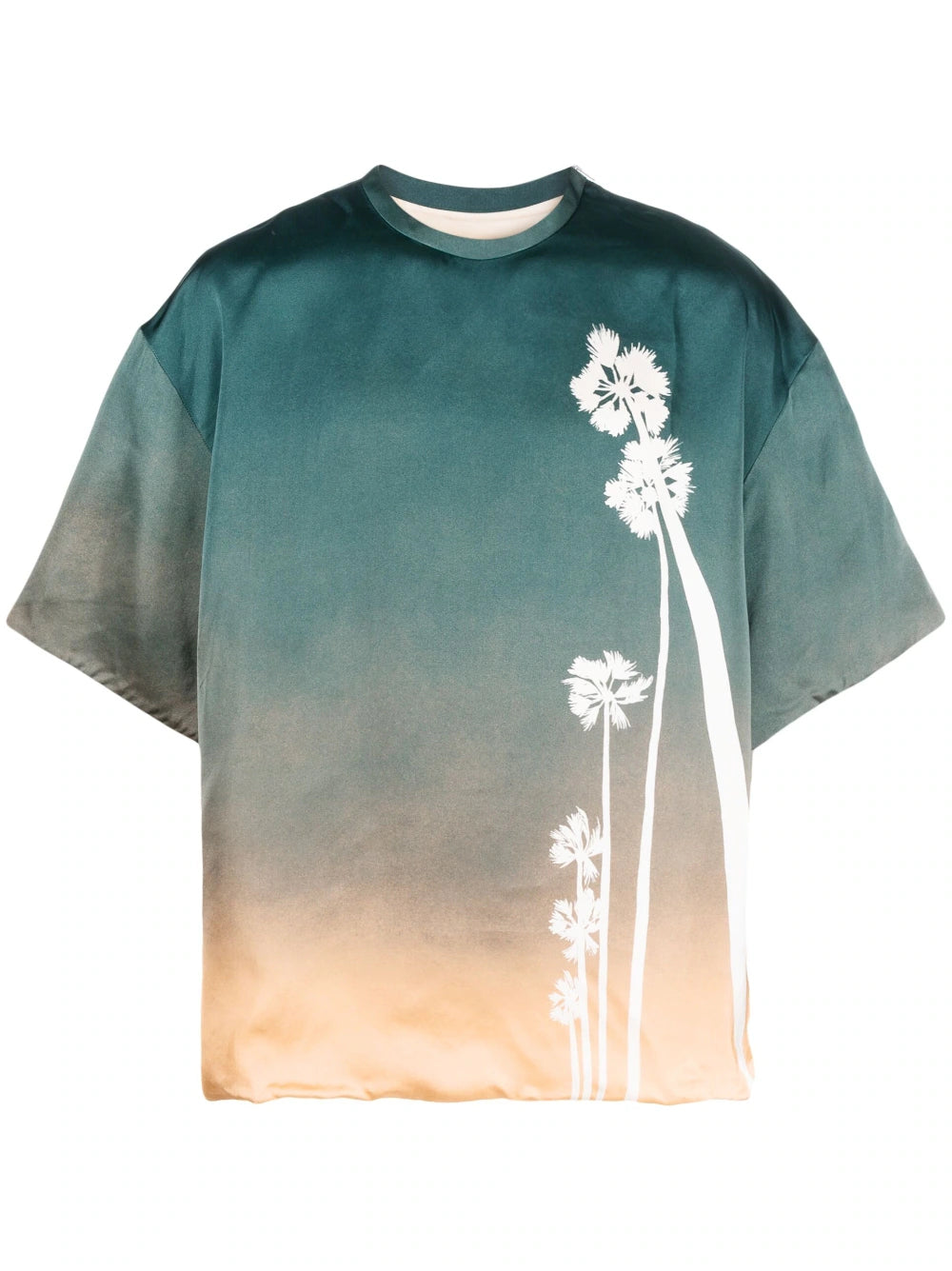 JIL SANDER Sunrise-motif T-shirt Green/Multicolour - MAISONDEFASHION.COM