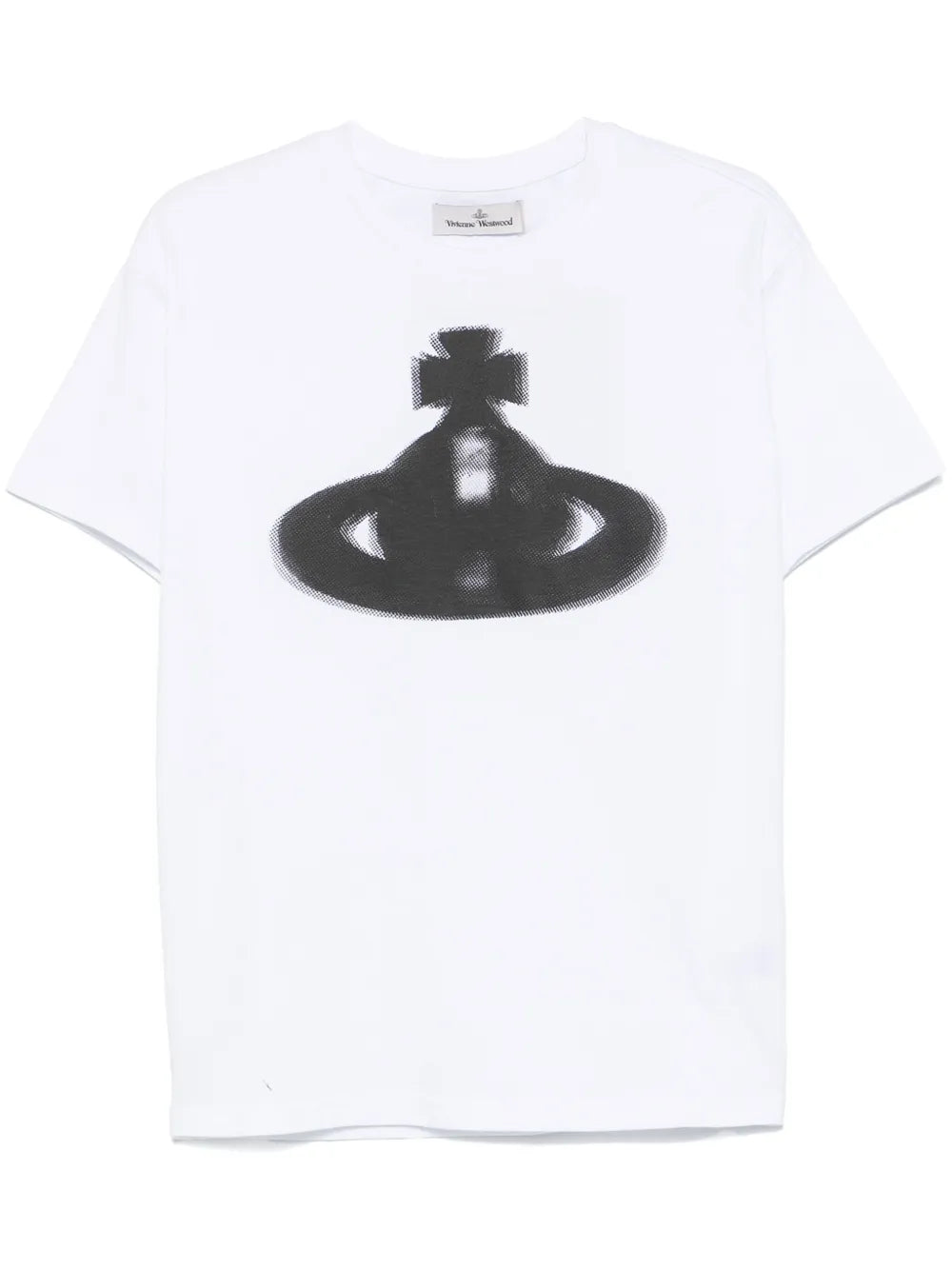 Vivienne Westwood Halftone Orb Classic T-shirt in white - front view showing iconic halftone orb logo print