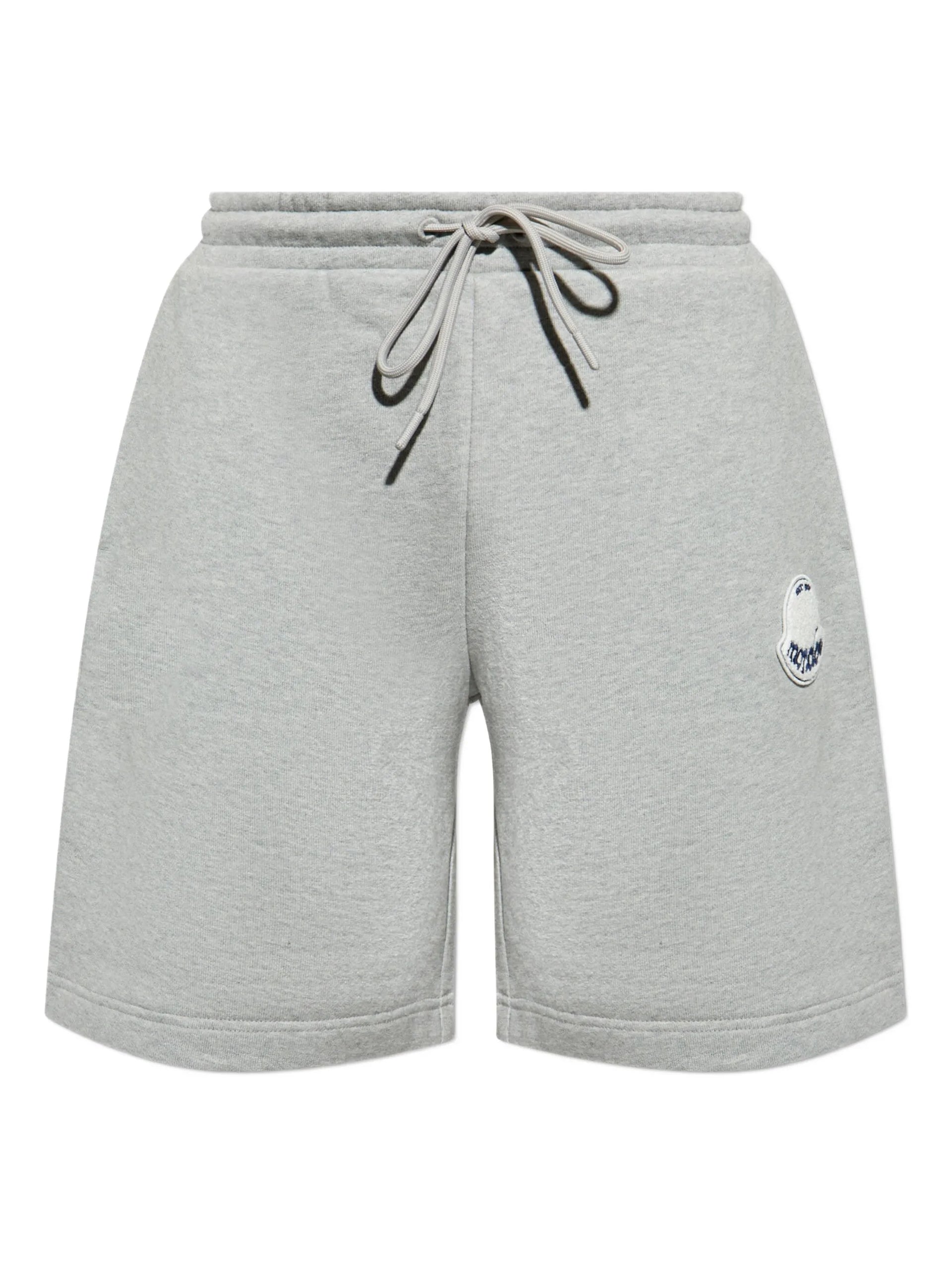 MONCLER Logo Patch Drawstring Shorts Grey – MAISONDEFASHION.COM
