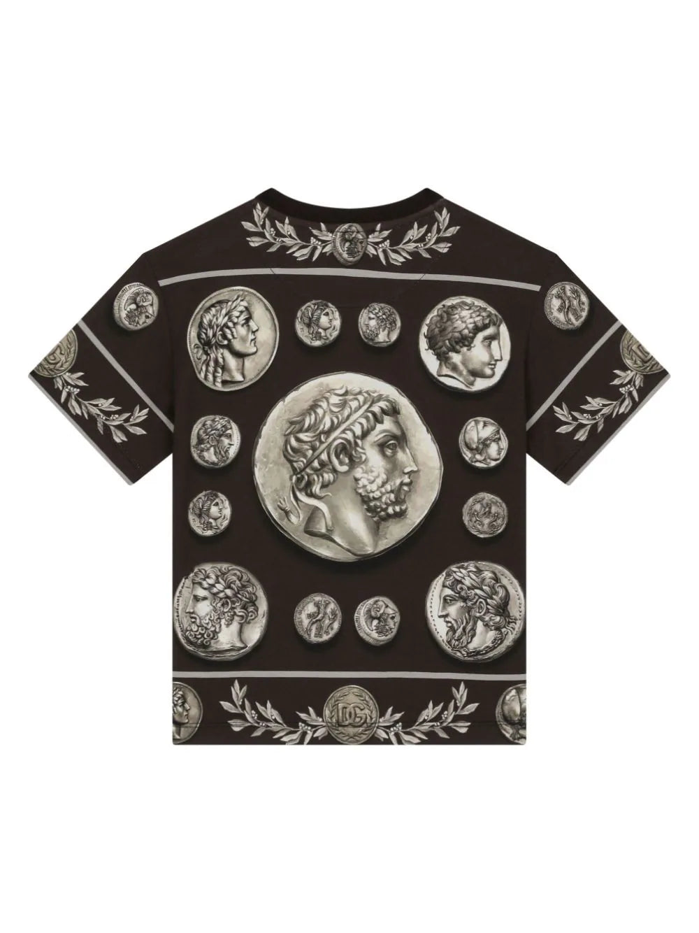 DOLCE & GABBANA KIDS Boys Coin-print Cotton T-shirt Brown/Black/Grey - MAISONDEFASHION.COM