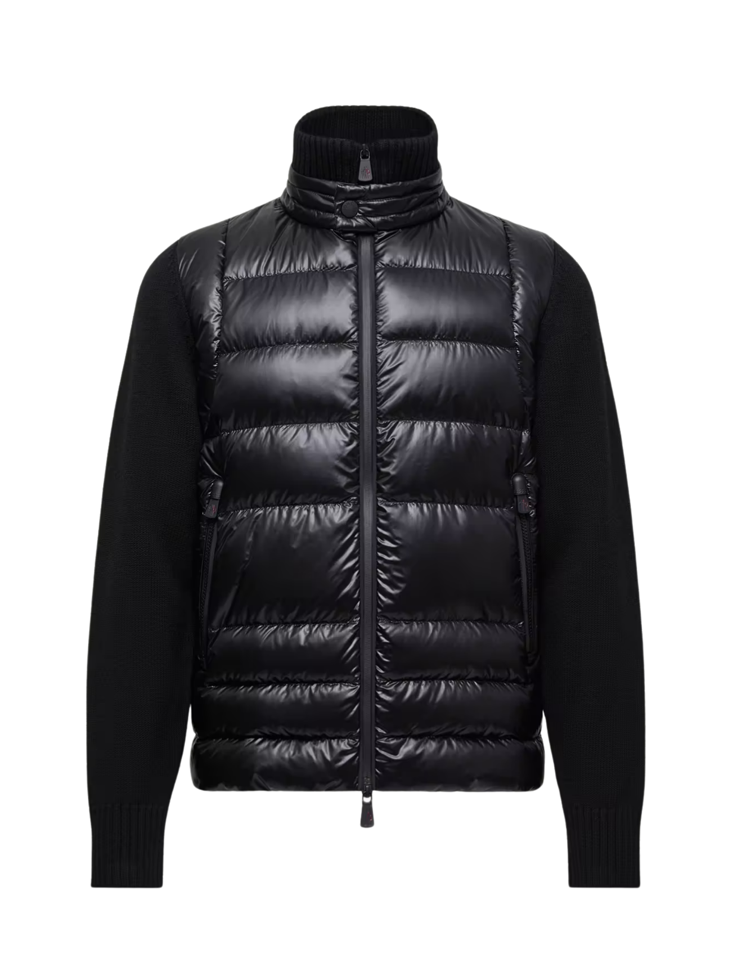 MONCLER GRENOBLE Padded Wool Zip-Up Cardigan Black - MAISONDEFASHION.COM