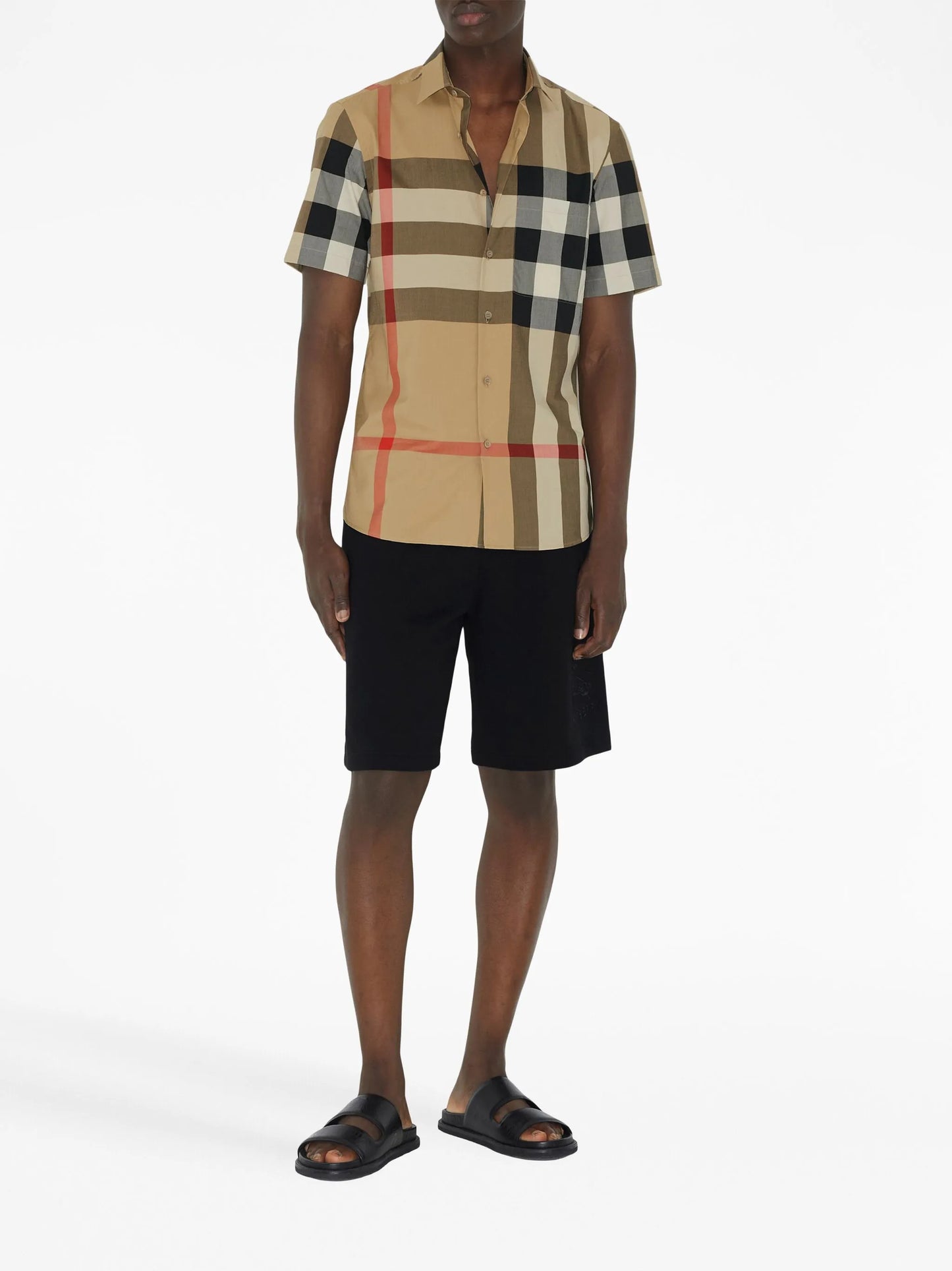BURBERRY Checkered Short-sleeved Shirt Archive Beige - MAISONDEFASHION.COM