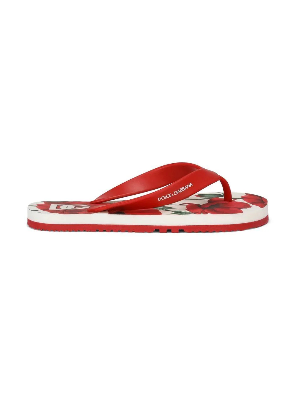 DOLCE GABBANA KIDS Poppy Print Flip Flops Multicolour