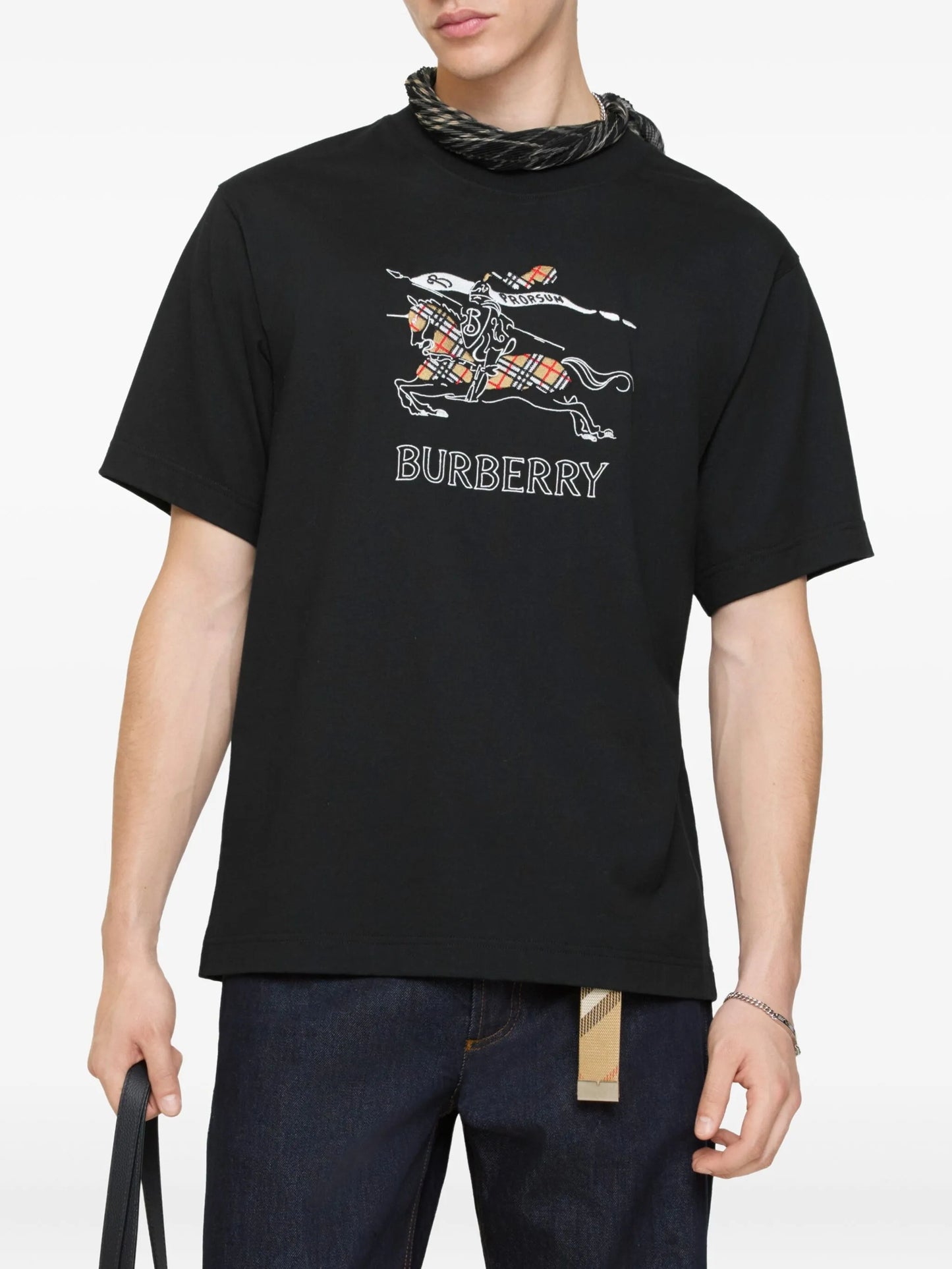 BURBERRY EKD Sketch Cotton T-shirt Black - MAISONDEFASHION.COM