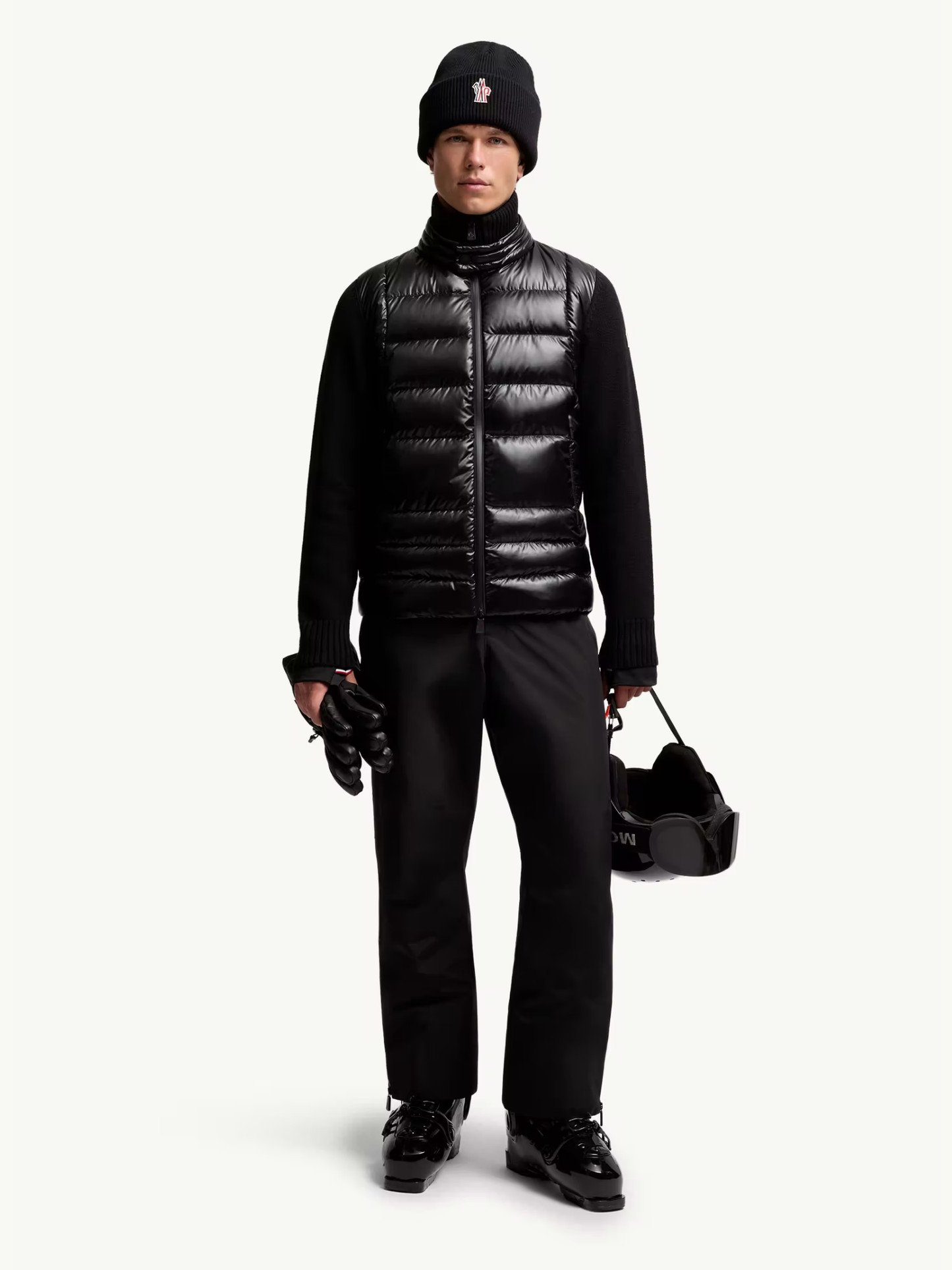 MONCLER GRENOBLE Padded Wool Zip-Up Cardigan Black - MAISONDEFASHION.COM