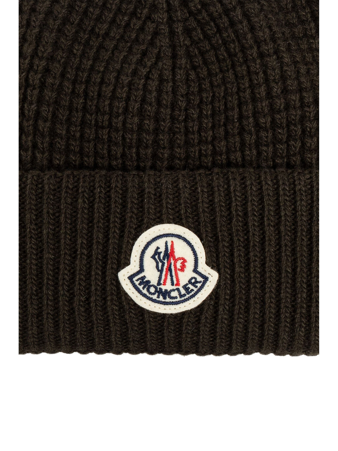 MONCLER Logo-appliqué Beanie Olive Green