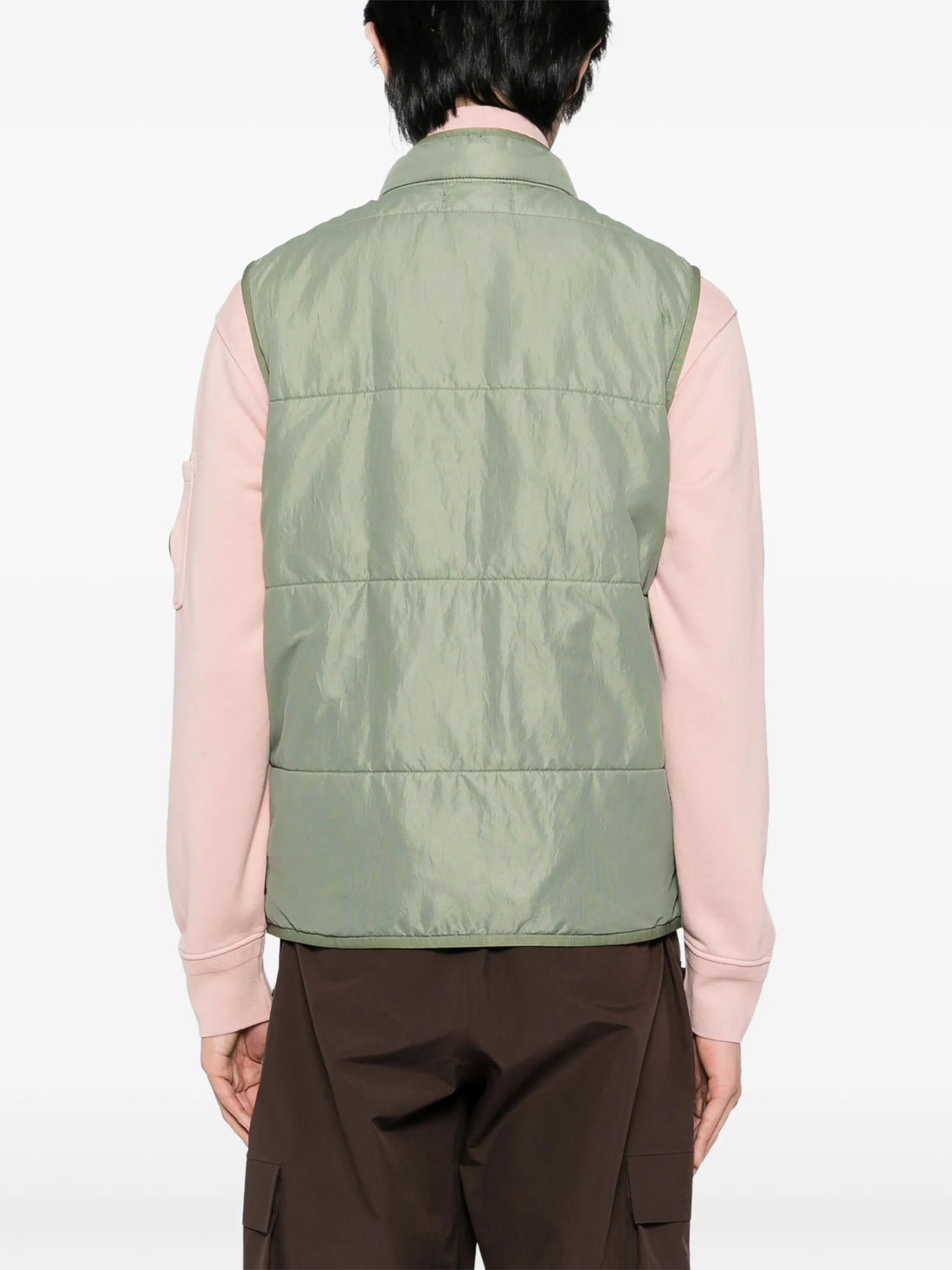 STONE ISLAND Nylon Mesh-TC Zip-Up Gilet Sage Green