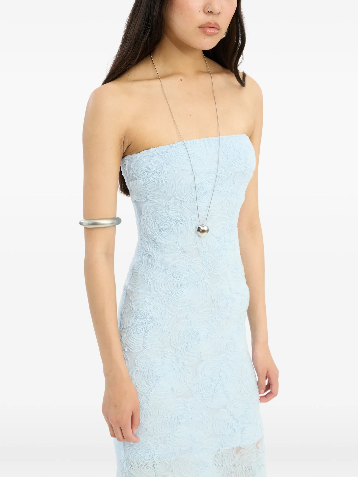 rotate mesh tube dress ROTATE Flower Mesh Tube Dress in Blush