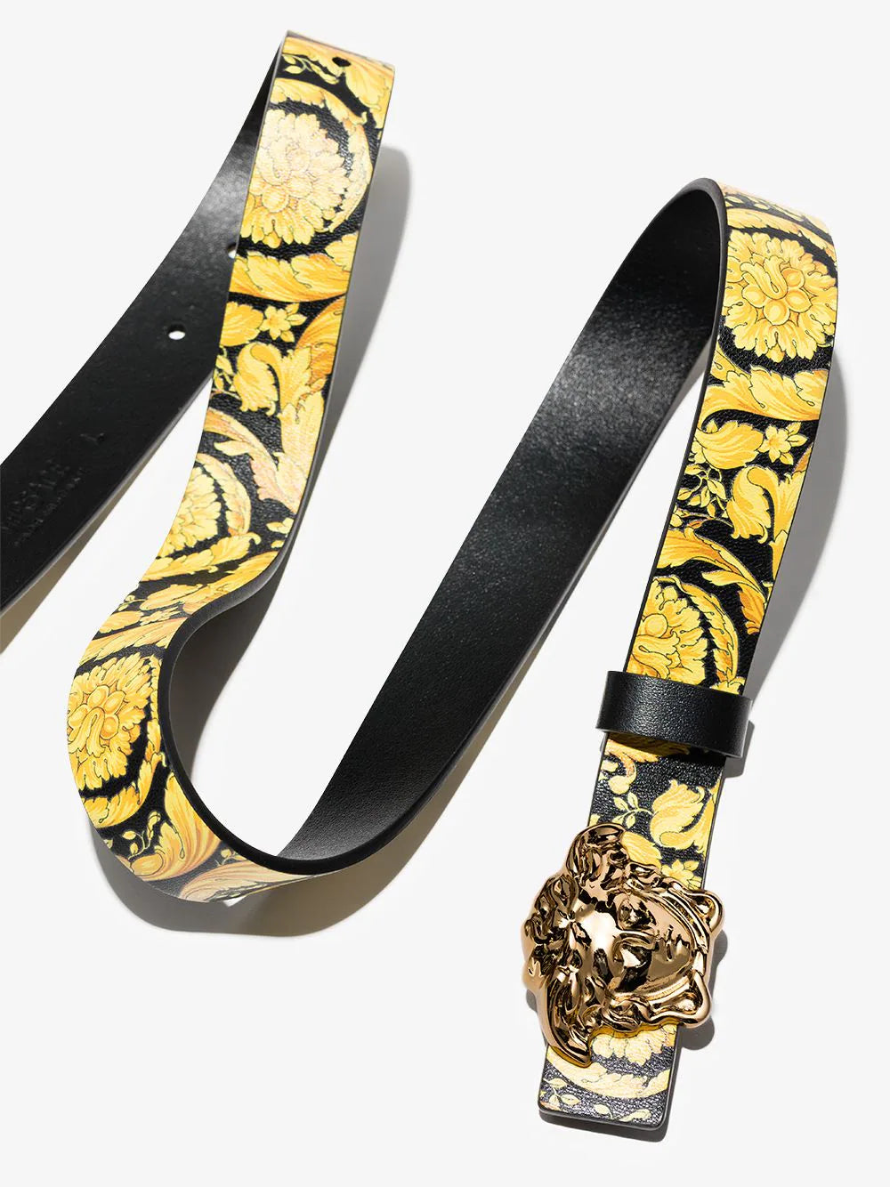 VERSACE KIDS Medusa Baroque Print Belt Gold Black - MAISONDEFASHION.COM