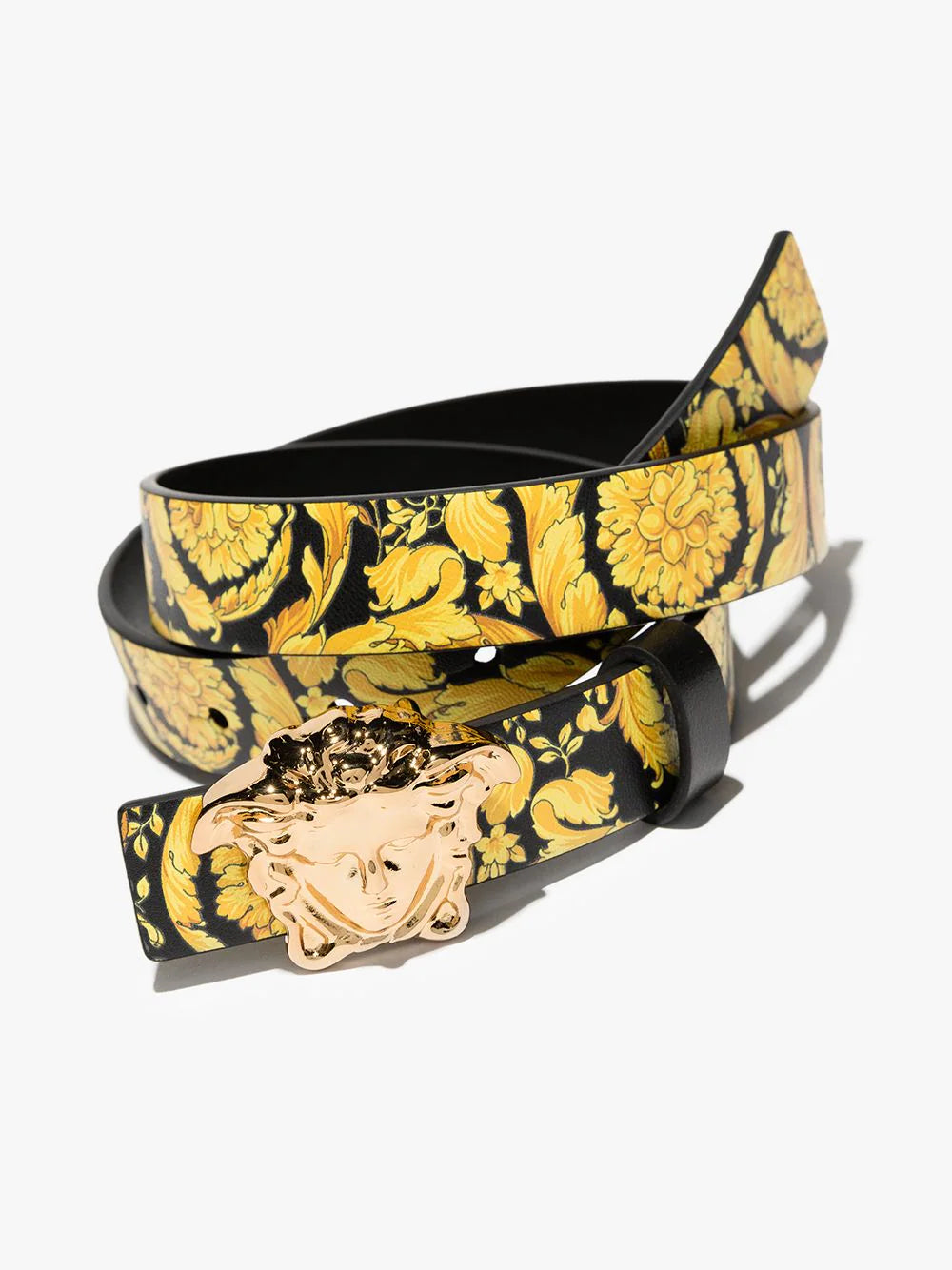 VERSACE KIDS Medusa Baroque Print Belt Gold Black - MAISONDEFASHION.COM