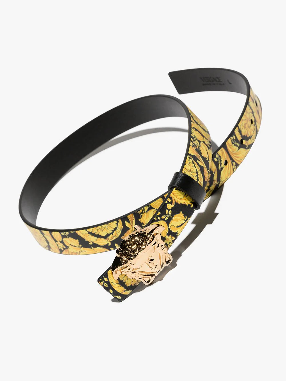 VERSACE KIDS Medusa Baroque Print Belt Gold Black - MAISONDEFASHION.COM