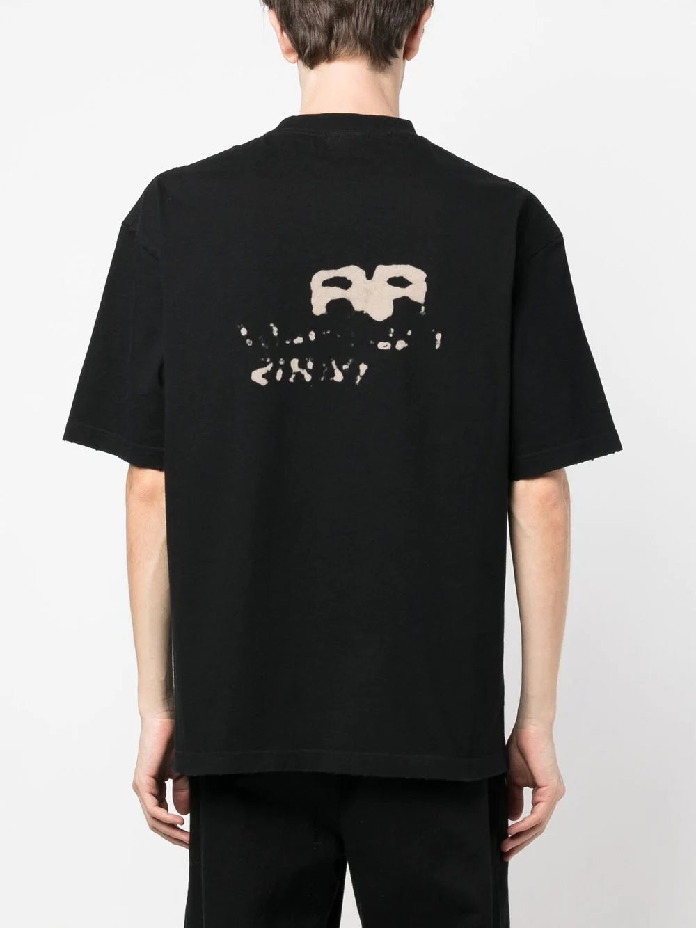 BALENCIAGA Hand Drawn BB Icon T-Shirt Medium Fit Black Ecru BALENCIAGA Hand Drawn BB Icon T-Shirt Medium Fit Black Ecru