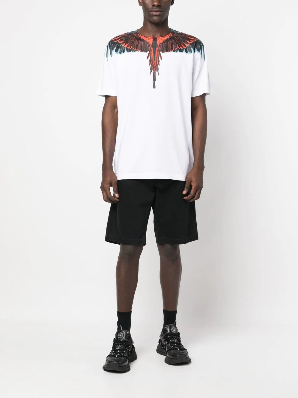 Marcelo Burlon County Of Milan Kids' White T-shirt With Red Wings