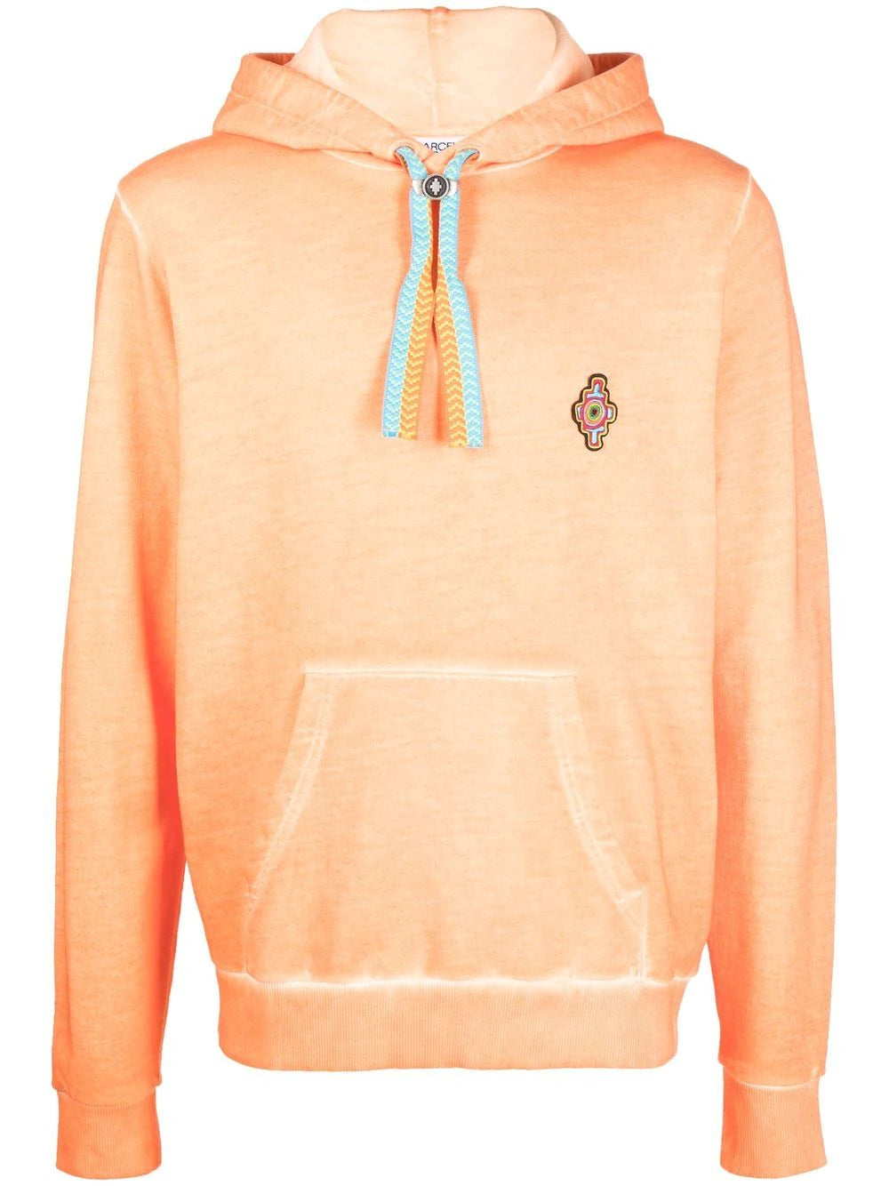 MARCELO BURLON COUNTY OF MILAN Sunset Cross Regular Hoodie Orange Red - MAISONDEFASHION.COM